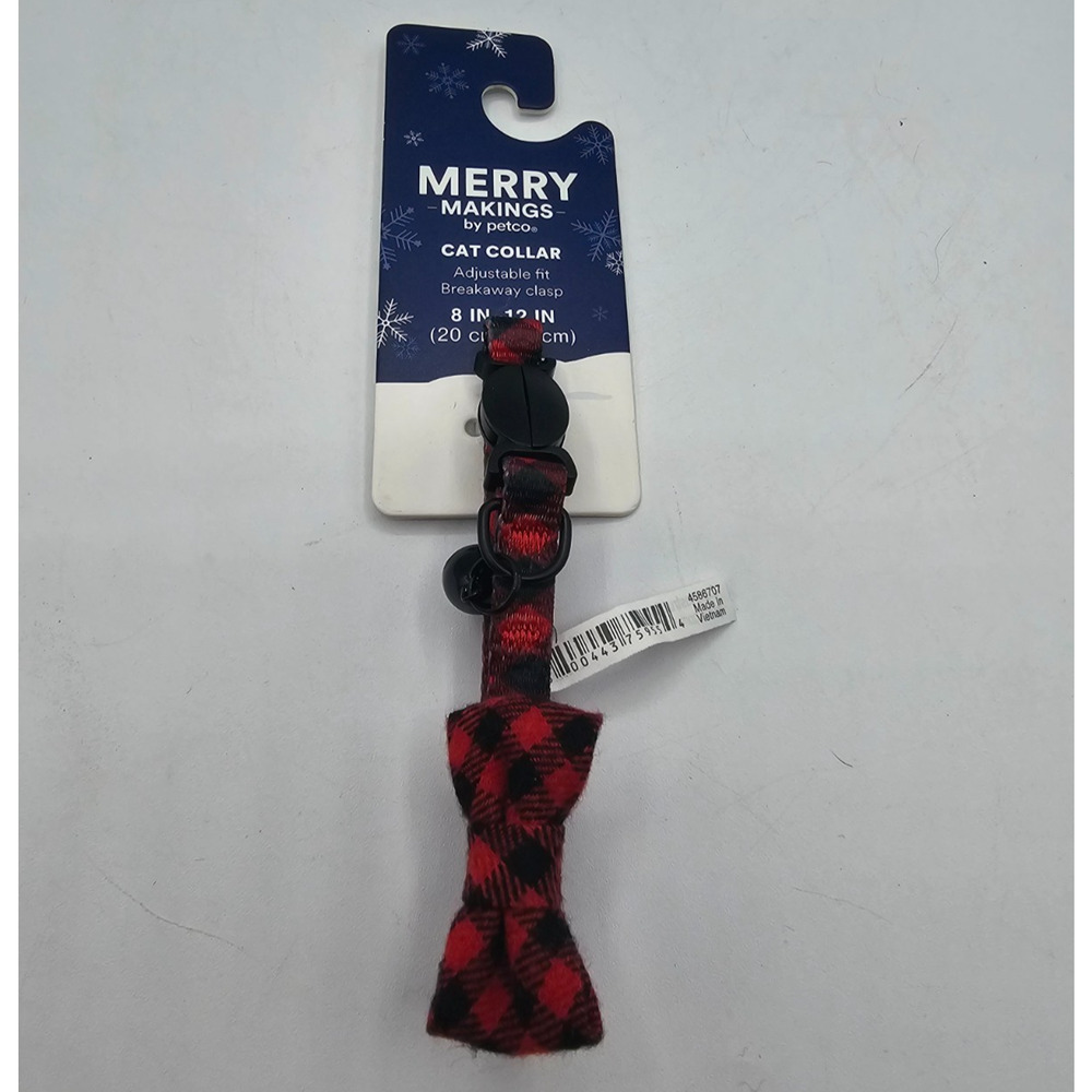 Merry Makings by Petco Buffalo Check Cat Collar with a breakaway clasp